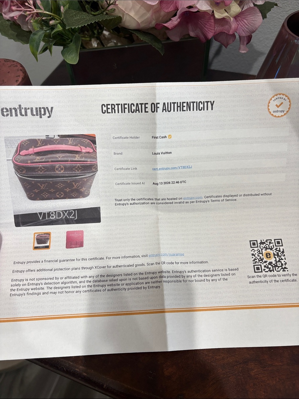 Louis Vuitton Monogram Vanity Case with Pink Trim - Picture 9 of 10